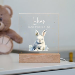 Night light baby, snow bunny, gift birth, night light personalized, baby gift, gift for birth
