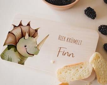 Personalized breakfast board, Dino Triceratops, breakfast board for children, baby gifts, 1st birthday gift, birth