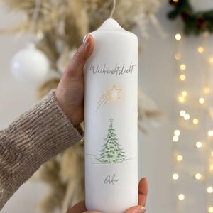 Christmas candle, personalized candle, candle with Christmas motif, Christmas tree motif, odorless candle Advent candle, candle Christmas light