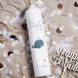Birthday candle, birth candle, whale, birthday candle children, personalized, candle birthday, life candle
