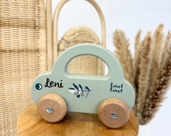 Baby gift, baby toy, baby present for newborns, gift for boys & girls, birth gift, wooden toy car