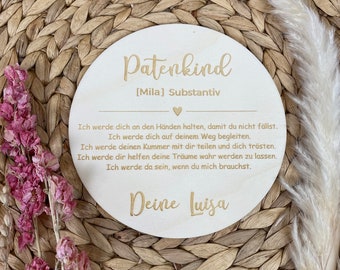 Cadeau voor petekind, houten bord voor peetvaderbrief, peetvader, cadeau voor peetmoeder, cadeau voor peetvader