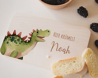 Breakfast board personalized, Dino Stegosaurus, breakfast board children, baby gifts, gift 1st birthday, birth