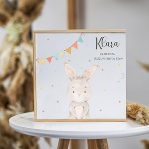 Memory box baby bunny, memory box wood, memory box baby, birth gift, memory box with name, gift for birth