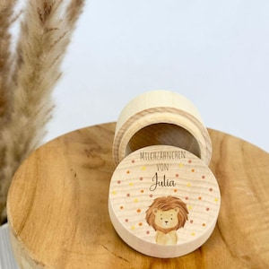 Personalized baby tooth box, wooden tooth box, box for baby teeth, box for baby teeth with name, Linos with dots