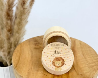 Personalized baby tooth box, wooden tooth box, box for baby teeth, box for baby teeth with name, Linos with dots