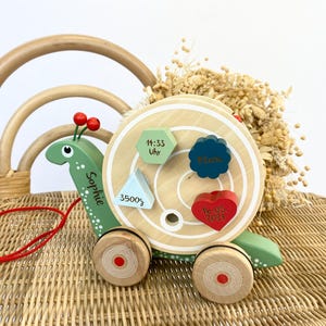 Gift birth, baby gift for birth, pull-along toy snail Small Foot, personalized gifts baby, Christmas gift children