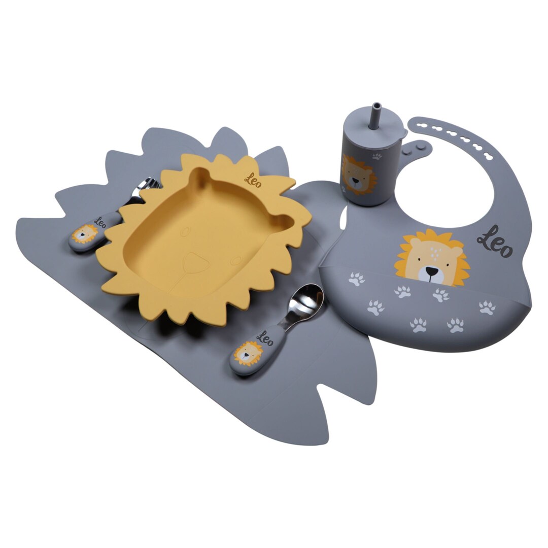 Babygeschenk Geburt, Kindergeschirr Set personalisiert Löwe Etsy.de