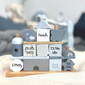 Baby gifts personalized birth gift - Personalized plug-in game house blue - personalized wooden toy