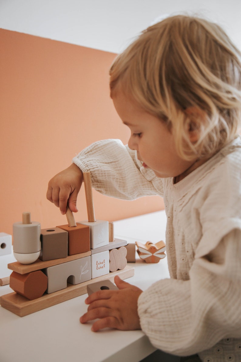 Nascita regalo per bambini, regali per bambini personalizzati, casa di gioco impilabile e collegabile personalizzata torrone, stampata, personalizzabile immagine 2