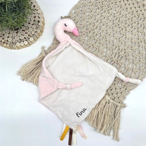 Baby toys from 3 months, cuddly toy swan Ivy Tryco, personalized baby gifts