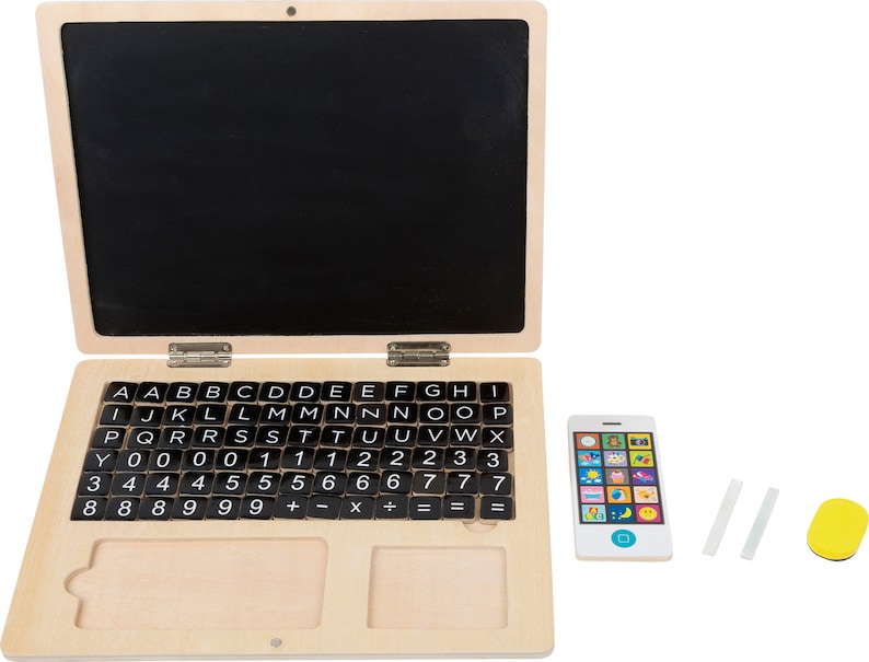 Personalized Gift Wooden Laptop with Magnetic Board Small Foot image 3