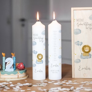Birthday candle, birth candle, lion heart balloon - boy, birthday candle children, personalized, candle birthday, life candle