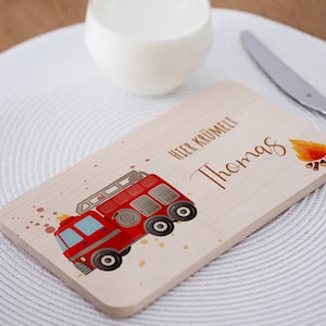 Personalized breakfast board, snack board, fire brigade, breakfast board for children, baby gifts, 1st birthday gift, board