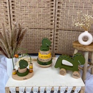 Baby gift birth, personalized baby gifts, motor skills loop dino, customizable, Easter baby gift image 2