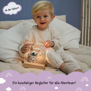 Dekoratives Nachtlicht mit Wolfmotiv – personalisiert für Kinderzimmer