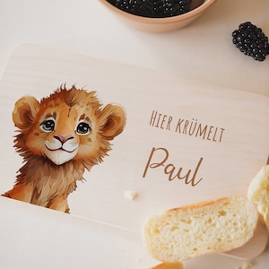 Breakfast board personalized, lion, breakfast board children, baby gifts, gift 1st birthday, birth