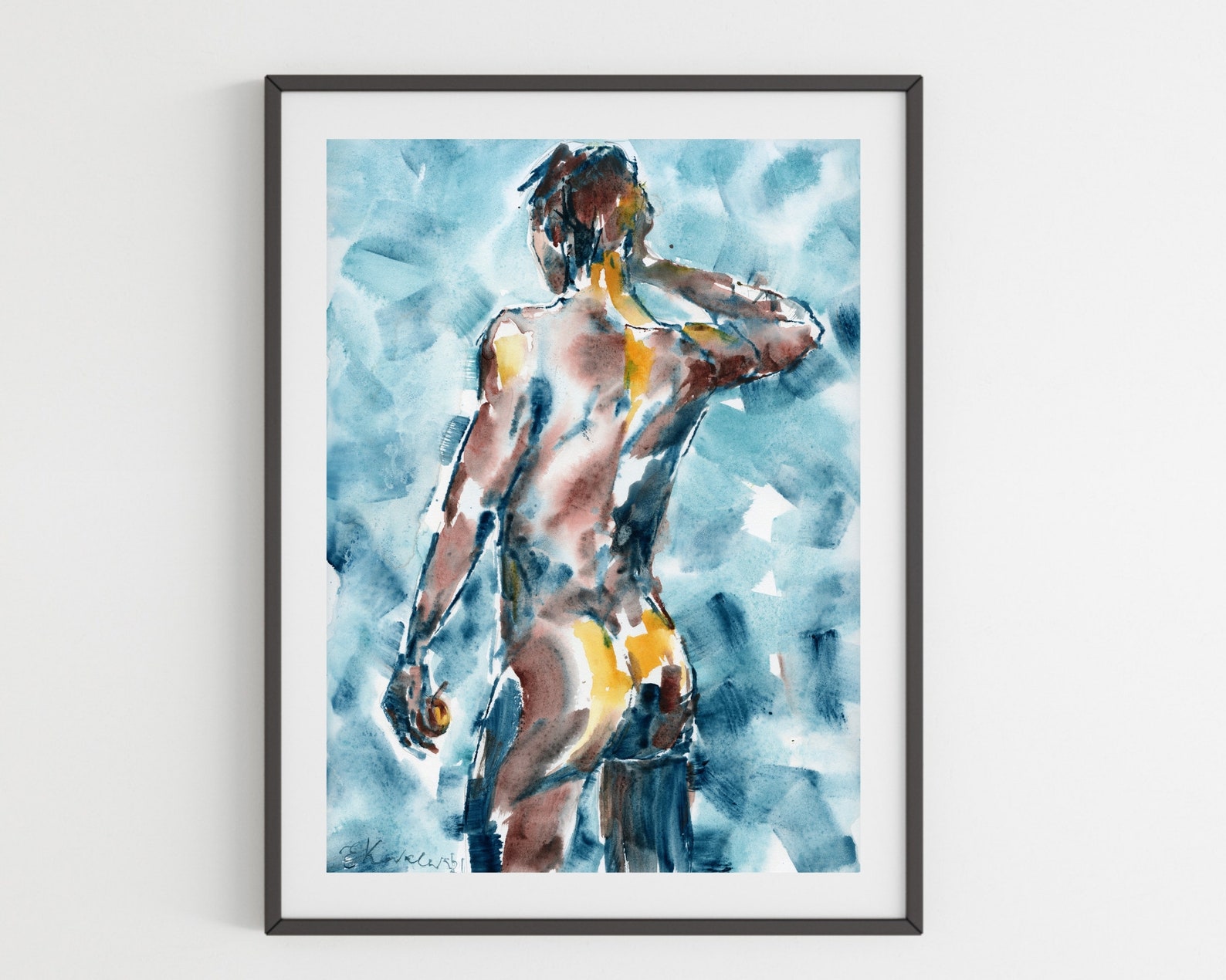 Male Painting Original Art Gay Painting Naked Man Wall Art by Etsy