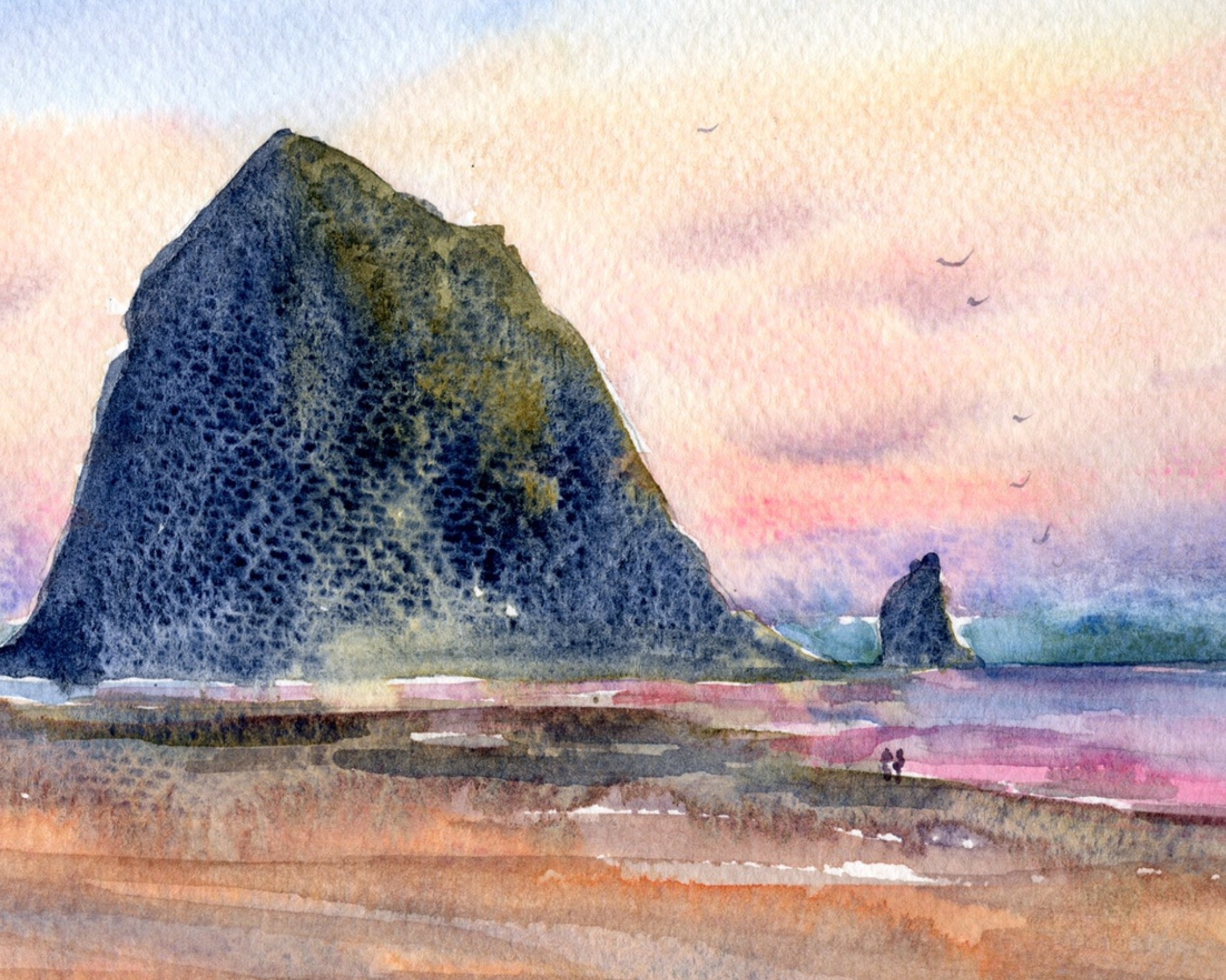 Cannon Beach Painting Oregon Original Art Beach Sunset Coastal Etsy