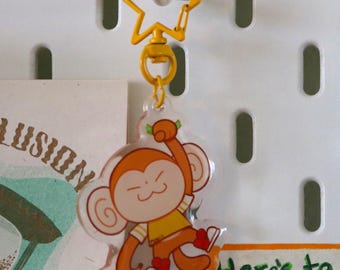 Mischievous Monkey Charm Keychain