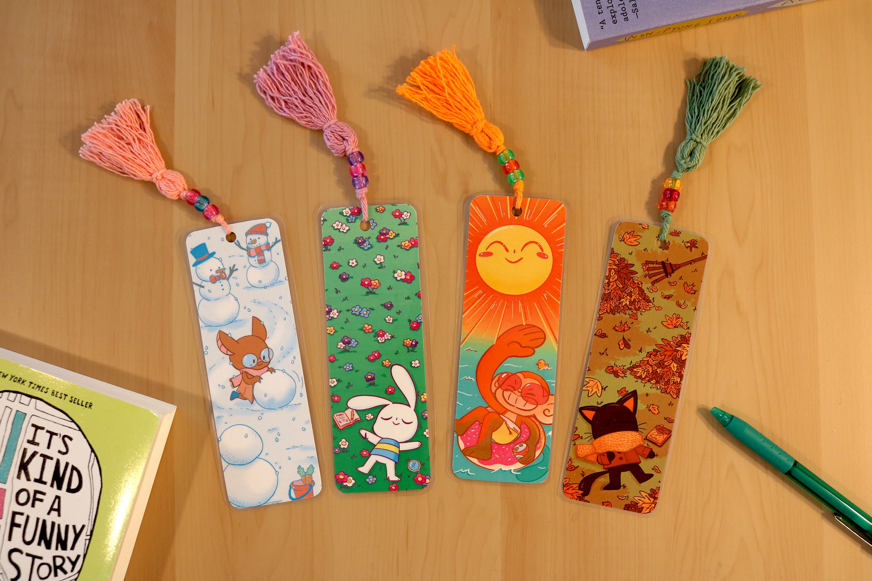 The Four Seasons Themed Bookmarks With Handmade Tassel - Etsy