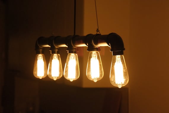 5 Bulb Pipe Light Fixture 5 Bulb Pipe Light Fixture, Black Pipe Ceiling Light Fixture