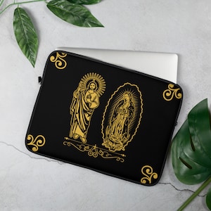 Our Lady of Guadalupe & San Judas Tadeo Laptophülle, San Judas Virgencita Laptoptasche, St Jude Virin Mary Laptophülle