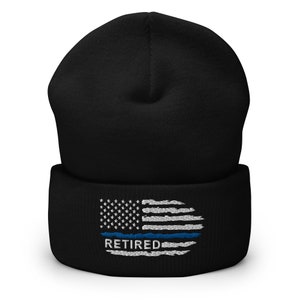 Thin Blue Line Retired USA Flag Police Hat