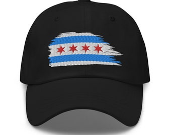 Chicago Bestickter Vaterhut, Chicago Flag Hat, Chicago Cool Hat, Chicago Geschenke für Sie und Ihn