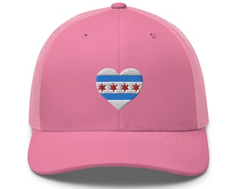 Chicago Bestickte Mütze, Chicago Flag Trucker Cap, Chicago Hat