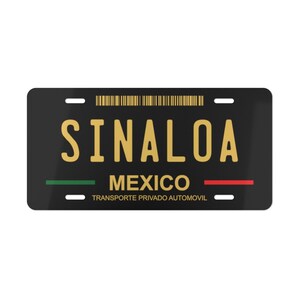 Sinaloa License Plate Modern Black, Mexican State Car Plate, Placas Sinaloa