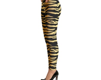 Tiger/Zebra Pattern Leggings - Tiger/Zebra Print leggings, Tiger/Zebra leggings, Tiger/Zebra yoga leggings