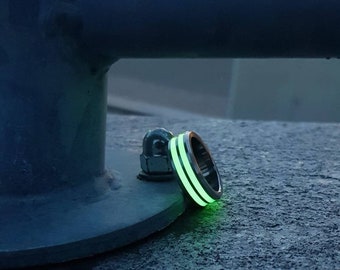 The Sailor. Hightech luminous Titanium Grade 5 rings. Hypoallergenic and customizable. Made of highest quality grade Titanium.
