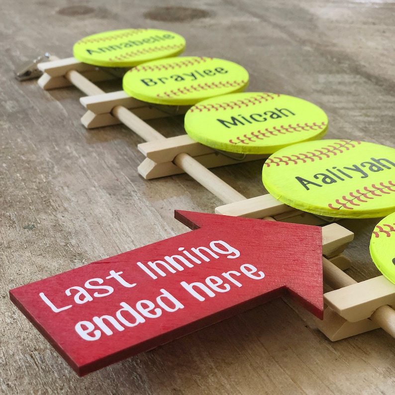 Personalized Softball/baseball Dugout Lineup Tool Etsy