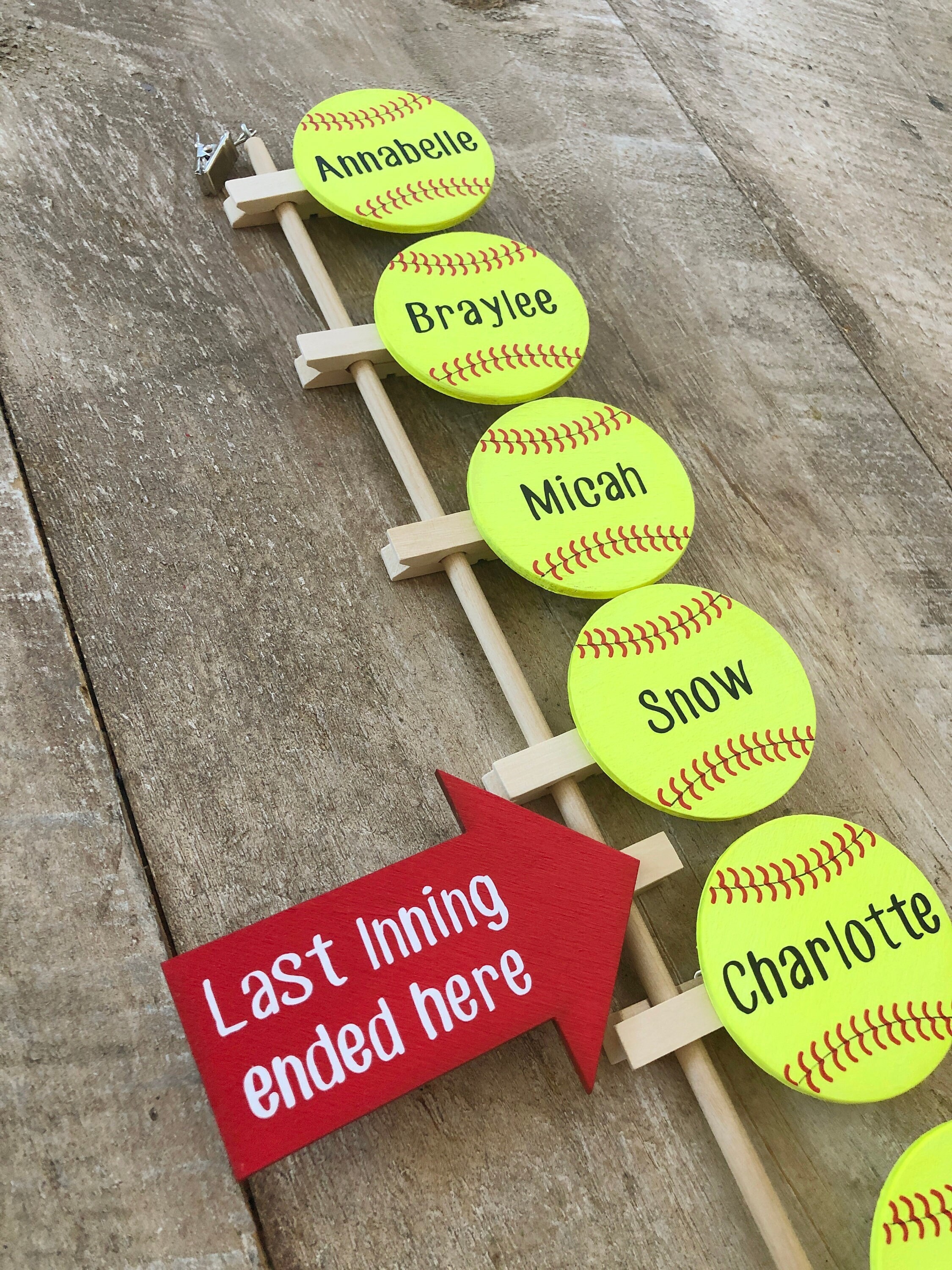 Personalized Softball/baseball Dugout Lineup Tool Etsy
