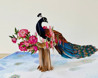 Peacock Pop up Card - Etsy