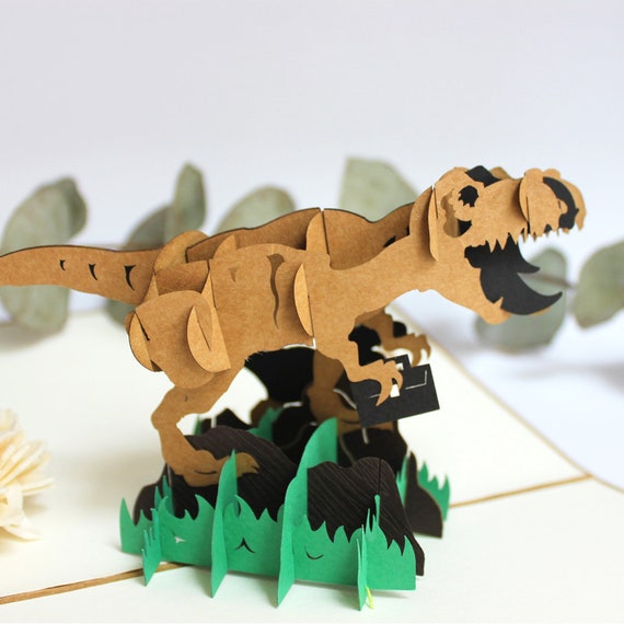 3d bottle cards,t-rex,prehistoric,trees,triceratops,history,colourful,pop out card,3d gift card,handmade card,3d,gift card,dinosaur