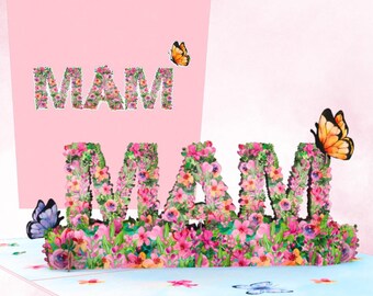 3D Butterfly Garden Pop Up Card: Floral MAM Birthday Card