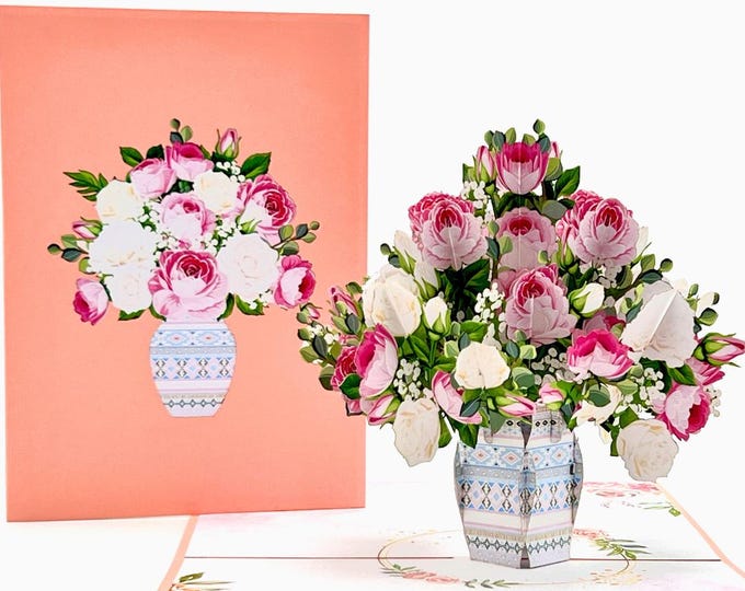 Happy Birthday Floral Pop up Card - Etsy UK