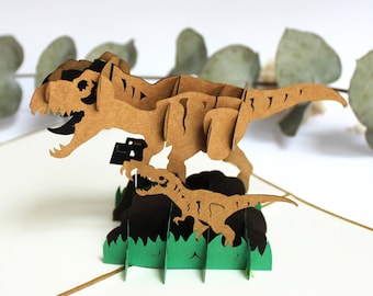 Dinosaur pop up card T-rex birthday pop up card 3D dinosaur gift paper