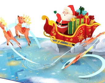Weihnachtskarte "Special Neffe" Mit Junge Auf Schlitten - Große Karte 17,8 X 25,4 Cm, 3D-Effekt Mit Roter Folie