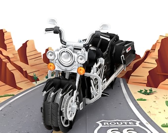 Personalized Motorbike Pop Up Card: Father's Day Motorcycle Card