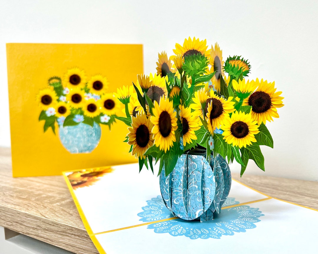 イギリス　グリーティングカード　立体　3D ヒマワリ ネコ　ひまわり畑 イギリス グリーティングカード 立体 3D ヒマワリ ネコ ひまわり