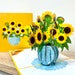 Sunflower pop up card, 3D sunflower card for Mother’s Day, birthday, thank you card 