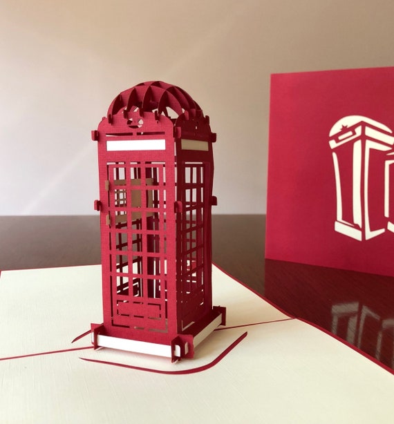 3D London Red Telephone Box Pop Up Card: Handmade Souvenir Gift