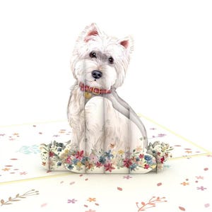 Biglietto pop-up 3D fatto a mano con Terrier, biglietto di compleanno 3D per amanti dei cani, biglietto pop-up per la festa della mamma che pensa a te, biglietto di ringraziamento