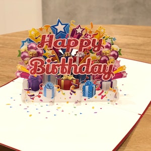Birthday pop up card, 3D greeting card