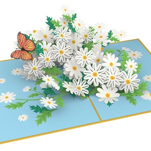 Pop-upkaart madeliefje, wilde bloemenkaart, verjaardagskaart, Moederdagkaart, beterschap, bedankkaart
