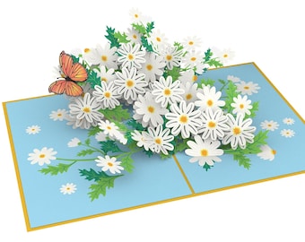 Daisy Vase Pop Up Card: Handmade Floral Greeting