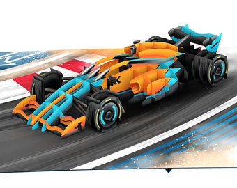 Formula 1 Pop Up Card: Racing Car Birthday Card